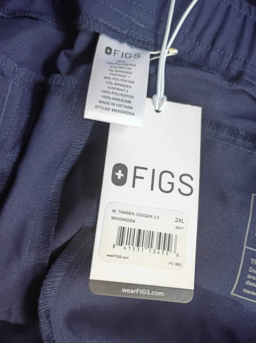 Figs Tansen Jogger Scrub Pants 2.0 Men's 2XL Navy Blue NWT